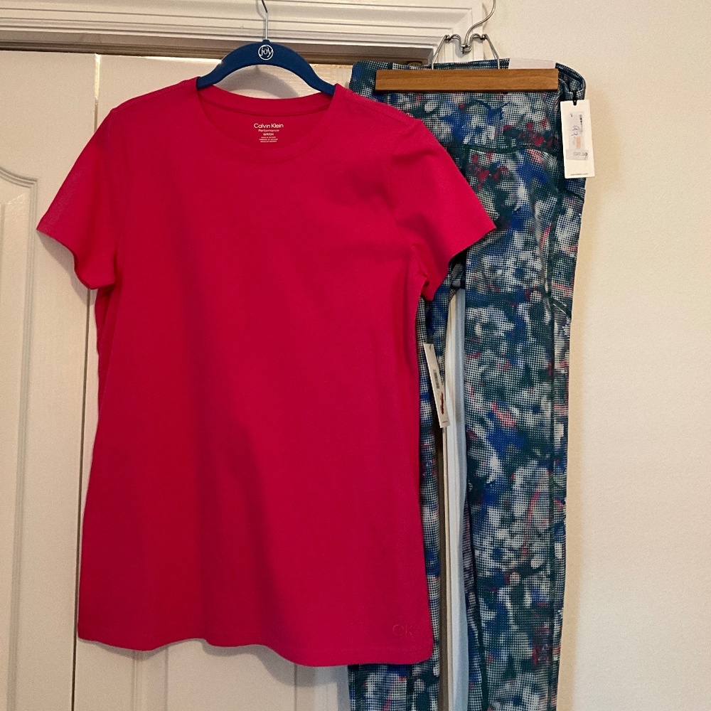 Calvin Klein performance leggings and shirt NWT